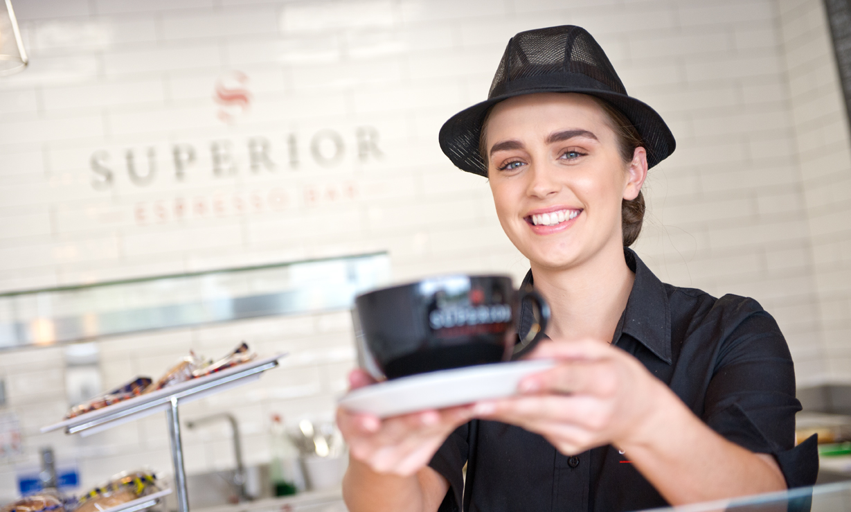 Espresso bar serving staff