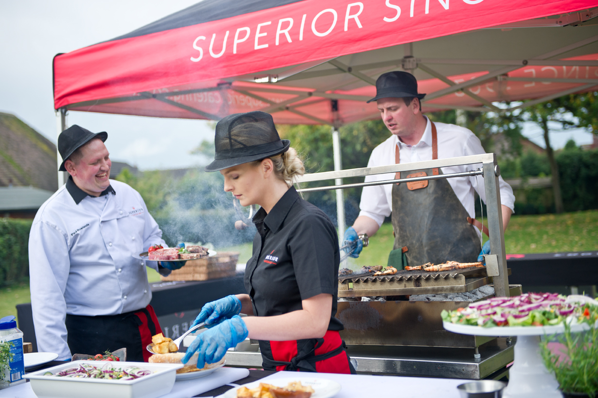 Food being served at an outdoor bbq