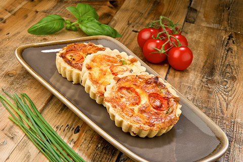 Quiches presented for corporate event